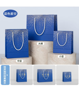 Gift Bag, Premium Paper Handled Carrier - For Jewelry & Accessory Packaging Small Blue Sky